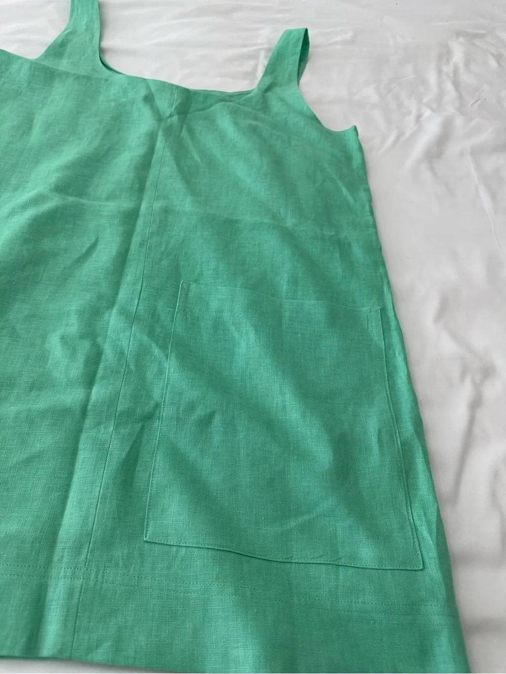 Banana Republic Women's Green Scoop-Back Swim Cover-Up Dress 100% linen